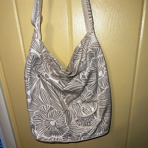 3/$10 Aeropostale Tan Cotton Design Messenger Shoulder Crossbody Bag - Picture 6 of 13